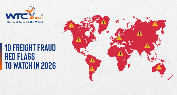 Cybersecurity warning showing freight fraud risks and cargo theft threats for logistics companies